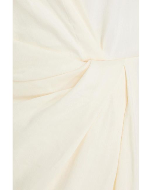 GAUGE81 Natural Puno Wrap-Effect Linen-Blend Mini Shirt Dress