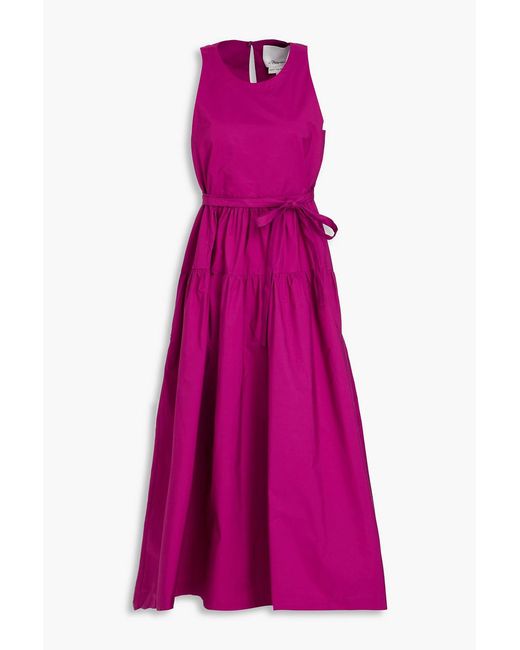 3.1 Phillip Lim Purple Cotton-blend Poplin Midi Dress