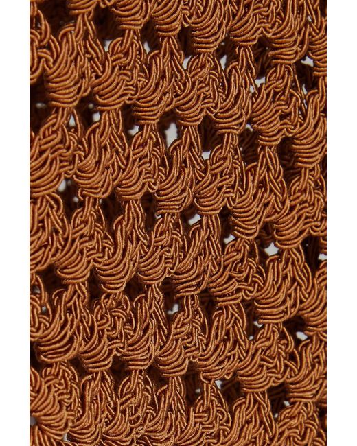 Nicholas Brown Helen Fringed Crocheted Cotton-blend Midi Skirt