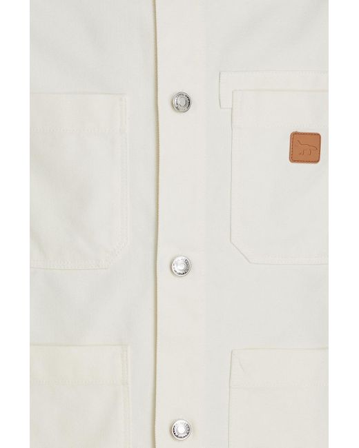 Maison Kitsuné White Appliquéd Cotton-blend Field Jacket for men
