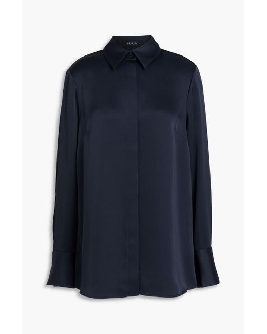 A.Emery Blue Philippa Satin Shirt
