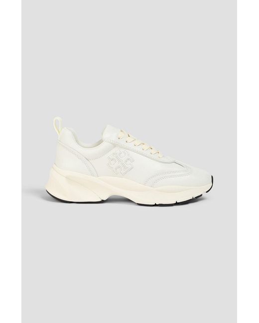 Tory Burch White Good Luck Leather Sneakers