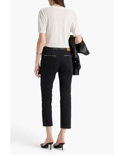 Isabel Marant Black Cenime Cropped High-rise Skinny Jeans