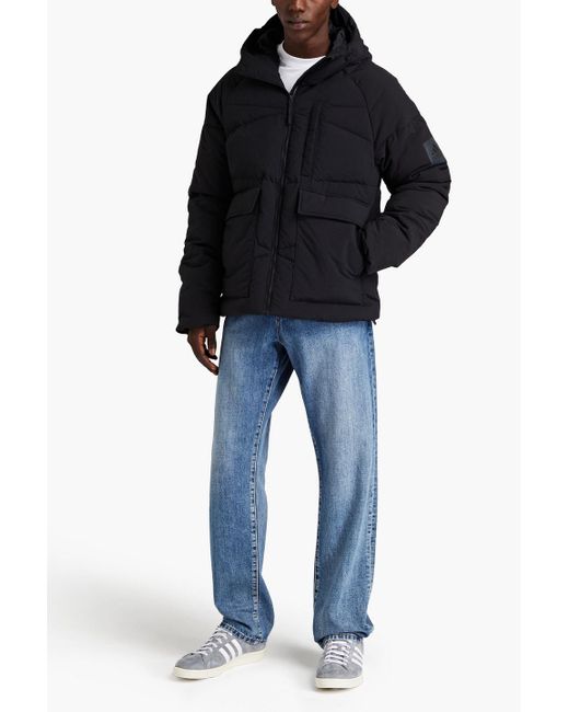 Adidas Originals Black Big Baffle Quilted Shell Hooded Jacket for men