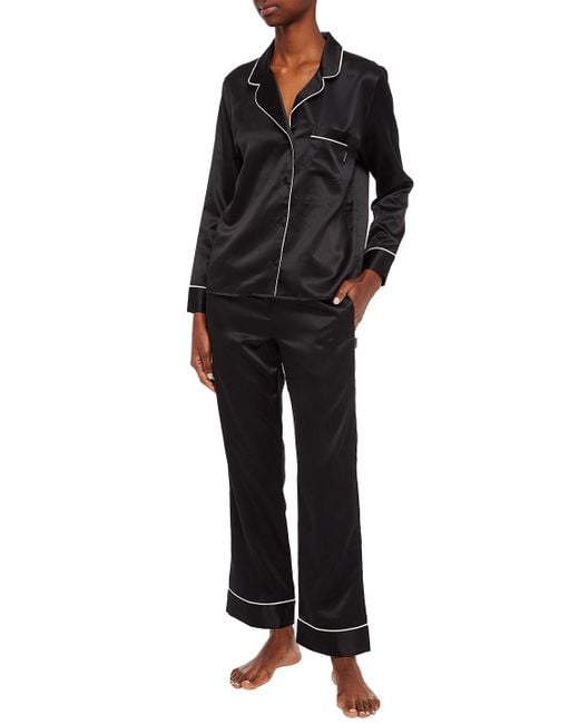 Calvin Klein Satin Pajama Set in Black | Lyst Canada