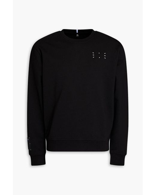 McQ Alexander McQueen Black Appliquéd French Cotton-terry Sweatshirt for men
