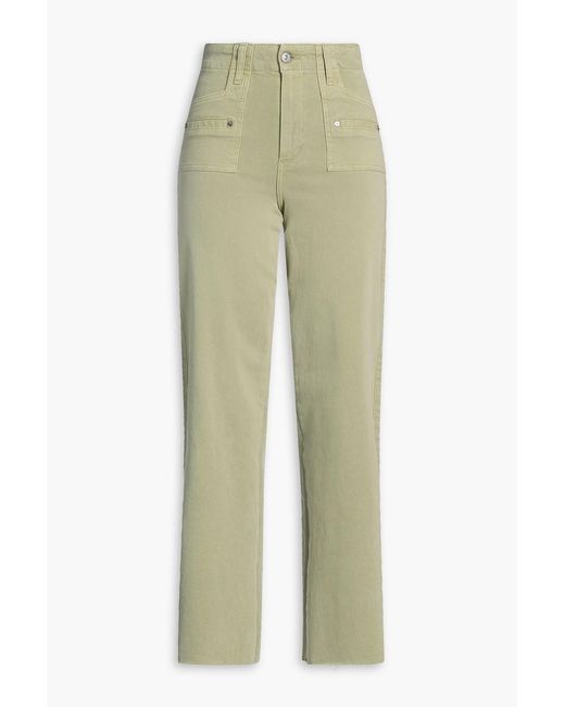 PAIGE Green Anessa High-Rise Wide-Leg Jeans