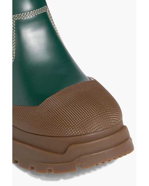 Maison Margiela Green Rubber And Leather Chelsea Boots