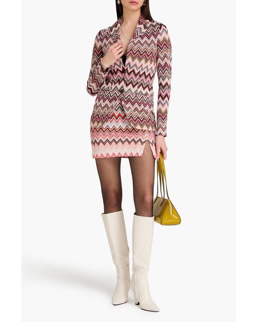 Missoni Pink Crochet-Knit Cotton-Blend Blazer