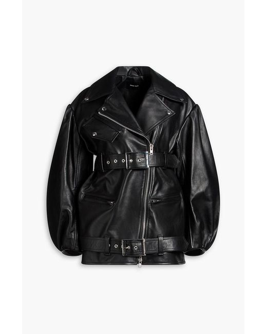 Simone Rocha Black Leather Biker Jacket