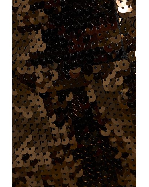 Tibi Black Sequined Crepe Midi Skirt