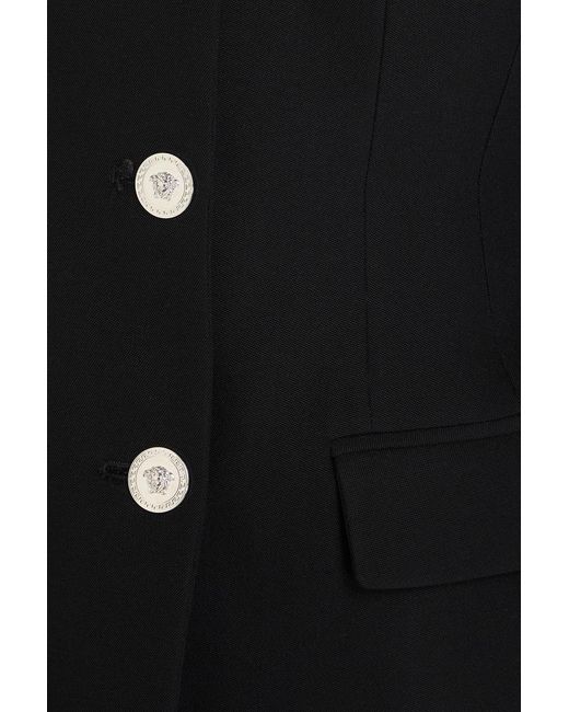 Versace Black Grain De Poure Wool Blazer