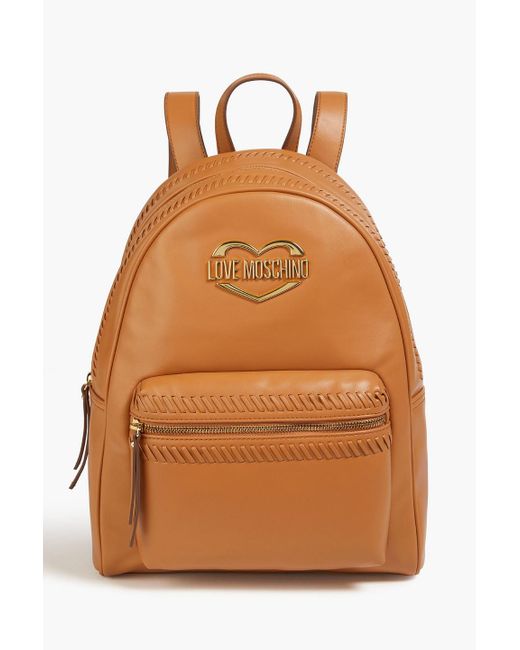 Love Moschino Brown Faux Leather Backpack
