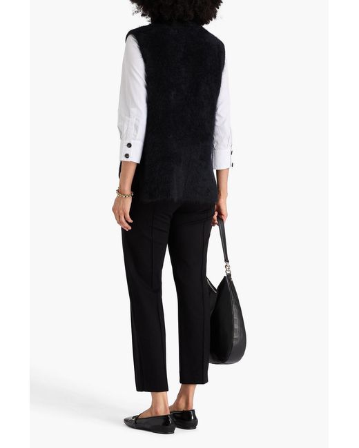 Autumn Cashmere Black Weste aus kaschmir mit stehkragen