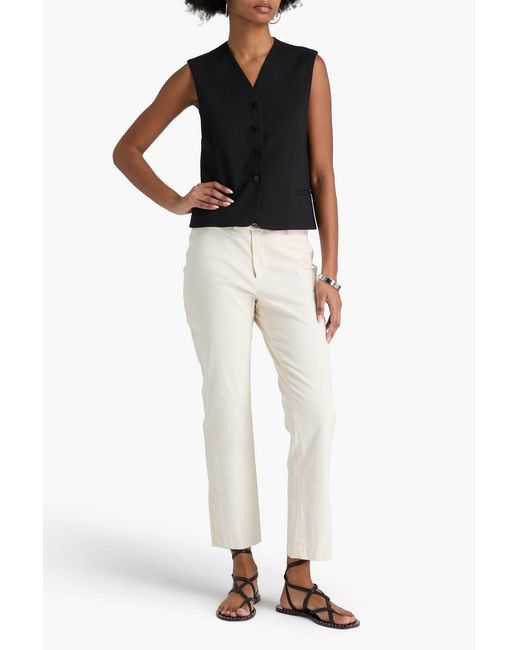 Isabel Marant Natural Lovida Cotton-Blend Slim-Leg Pants