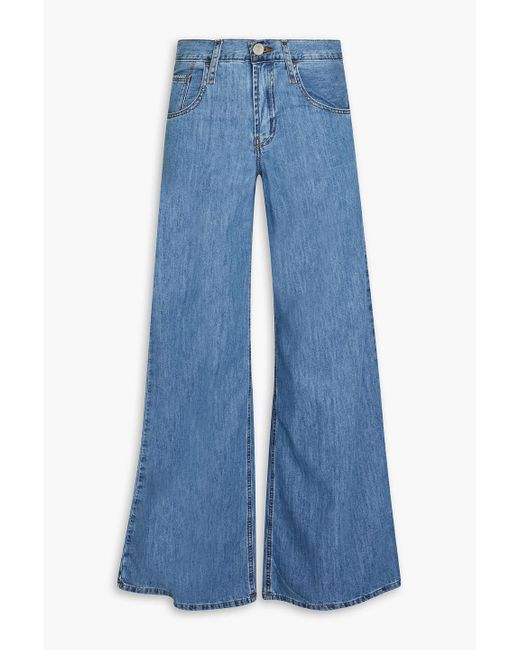 FRAME Blue Le Mid High-rise Wide-leg Jeans