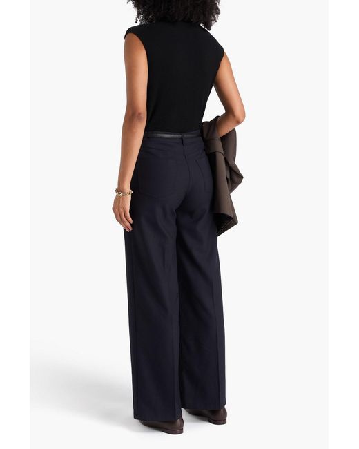 Theory Blue Flannel Wide-leg Pants