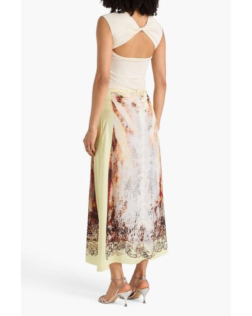 Y. Project Yellow Printed Satin Maxi Skirt