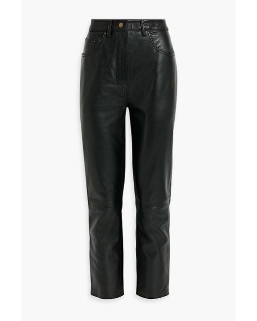 Muubaa Black Lulu Leather Straight-leg Pants