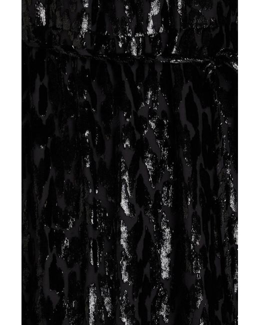 Jonathan Simkhai Black Odina Metallic Fil Coupé Lurex And Silk-blend Midi Dress