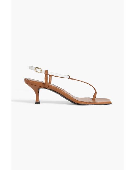 Totême  Brown The Bicolor Leather Slingback Sandals