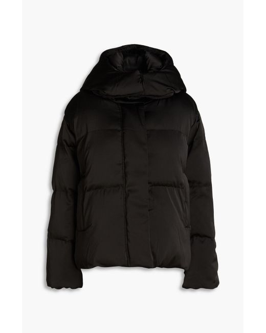 Maje Black Quilted Shell Hooded Jacket