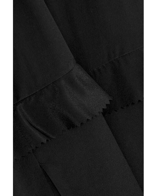 RED Valentino Black Ruffle-trimmed Crepe De Chine Jumpsuit