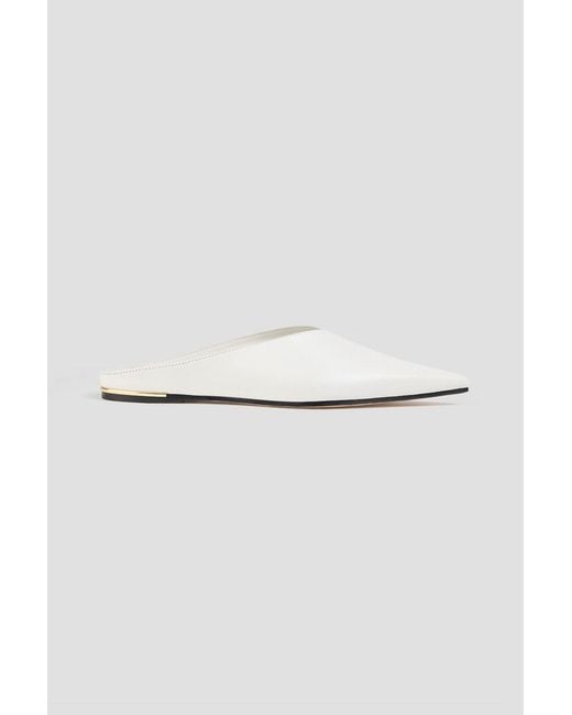 STUDIO AMELIA White Toro Leather Slippers