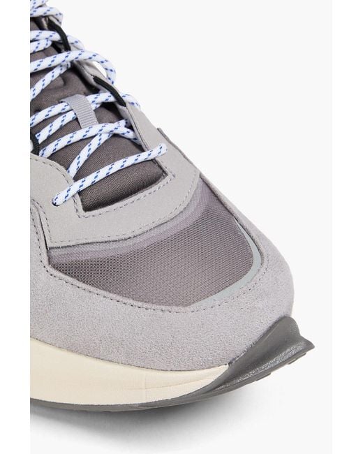 Adidas Originals Gray Esiod Mesh And Faux Suede Sneakers for men