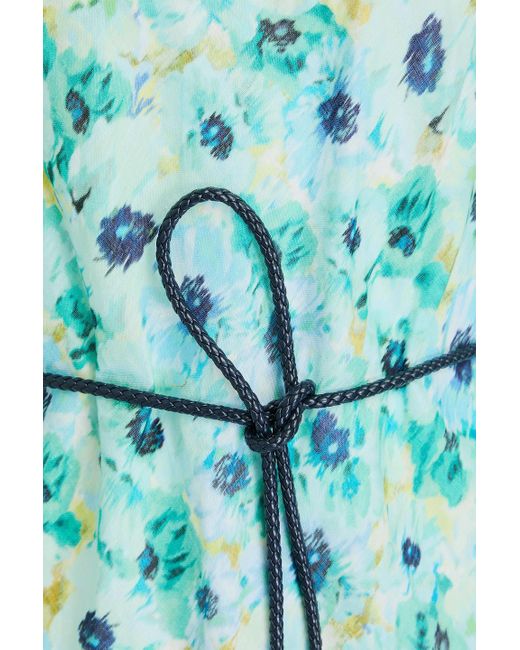 Zimmermann Blue Maxikleid aus leinen mit blumenprint
