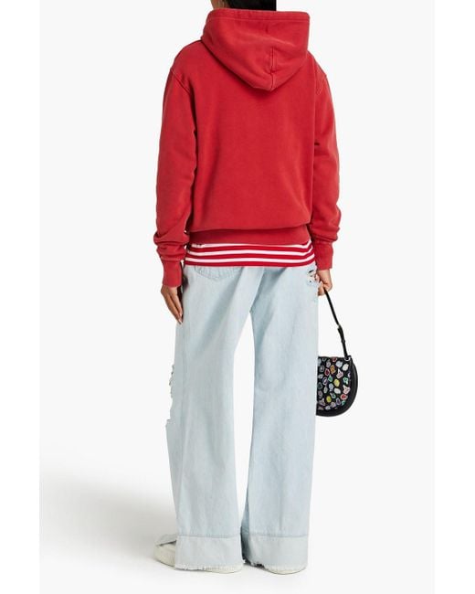J.W. Anderson Red Embroide Cotton-fleece Hoodie