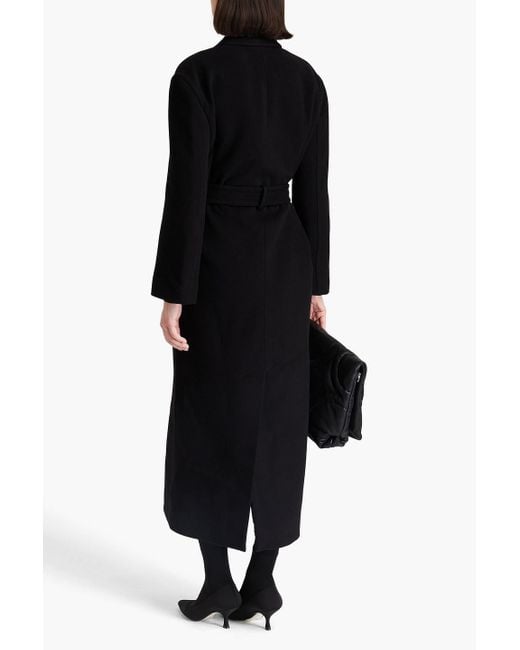 Alexander McQueen Black Tel aus kaschmirfilz mit gürtel
