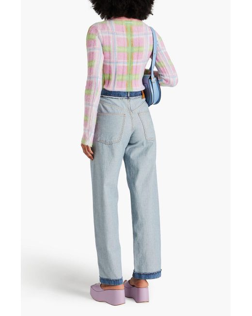 Marni Pink Checked Knitted Sweater