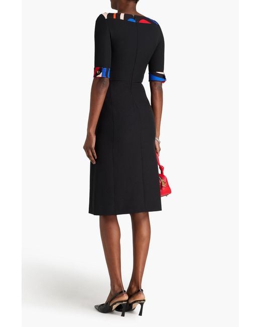 Emilio Pucci Black Printed Stretch-crepe Dress