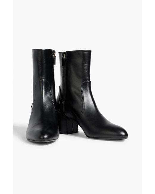 Stuart Weitzman Black Flare 60 Leather Ankle Boots