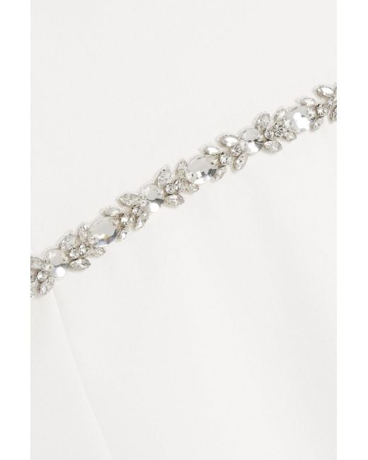 Jenny Packham White Cape-effect Embellished Crepe Bridal Gown