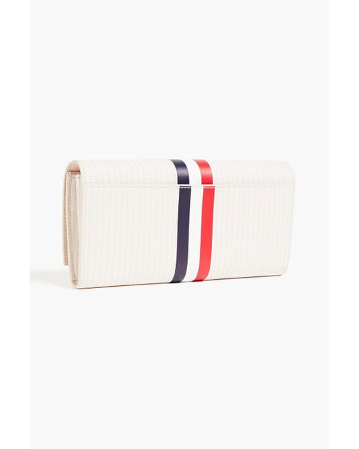 Thom Browne Pink Striped Pebbled-leather Wallet
