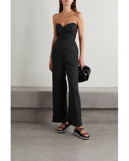Mara Hoffman Black Clara Strapless Tm Lyocell-twill Jumpsuit