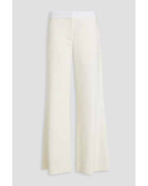 Victoria Beckham White Hose mit weitem bein aus crêpe