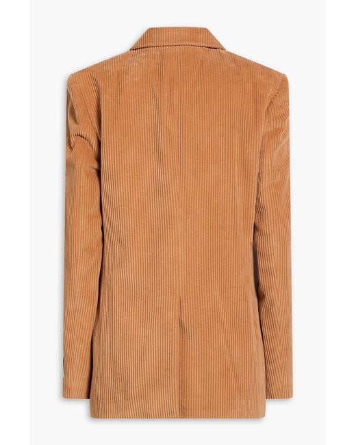 S.S.Daley Brown Sylvia Double-breasted Cotton-corduroy Blazer