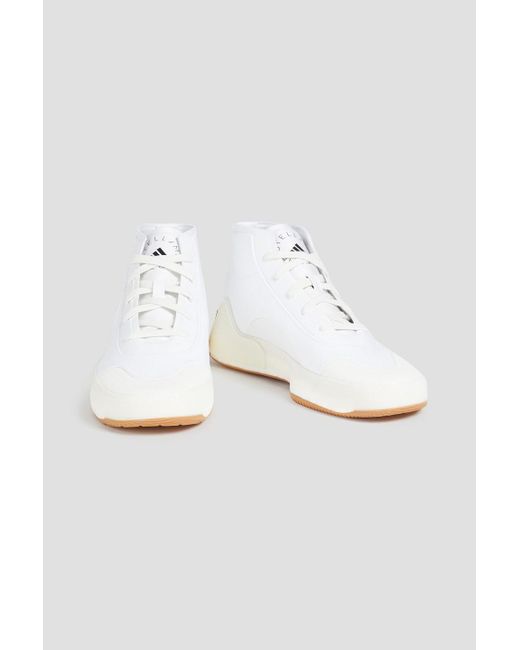 Adidas By Stella McCartney White Logo-print Neoprene High-top Sneakers