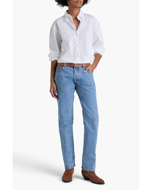 Re/done Blue High-rise Straight-leg Jeans