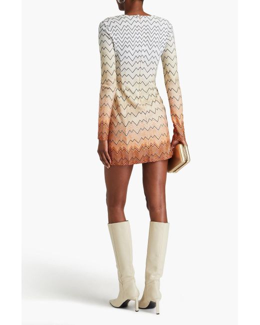 Missoni White Metallic Crochet-knit Mini Dress