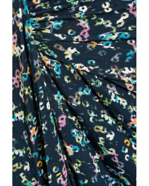 Isabel Marant Green Jeldia Ruched Printed Stretch-jersey Midi Skirt