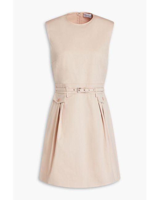 RED Valentino Natural Belted Cotton-blend Twill Mini Dress