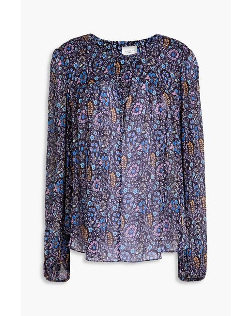 Isabel Marant Blue Daytonea Floral-Print Georgette Blouse