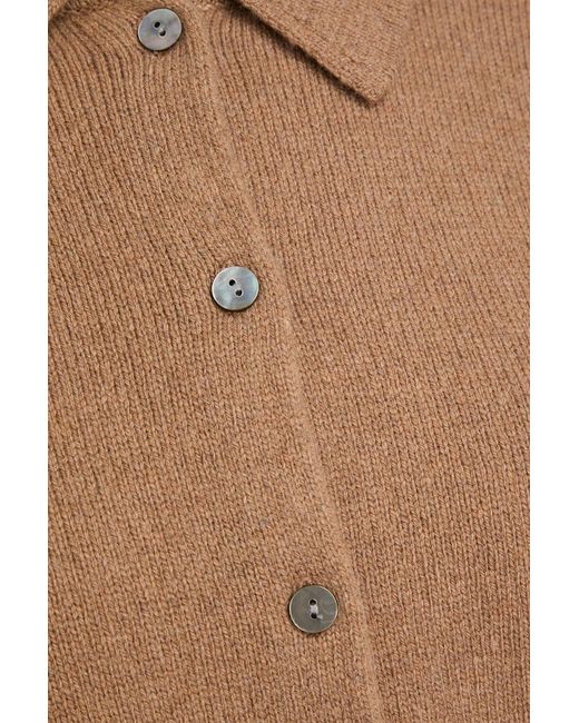 Theory Brown Cashmere And Wool-blend Cardigan