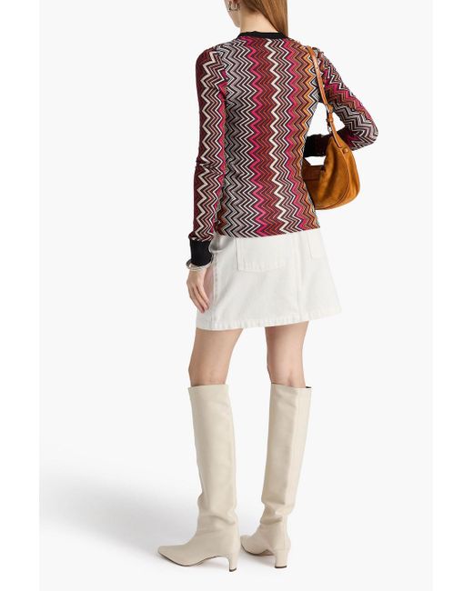 Missoni Red Crochet-knit Cardigan