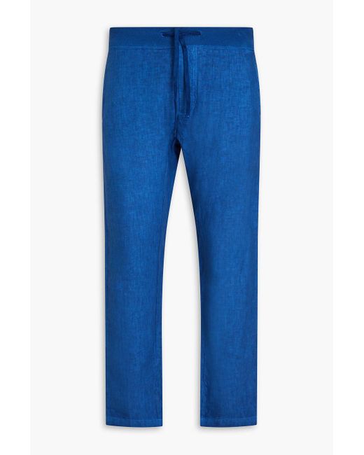 120% Lino Blue Linen Pants for men