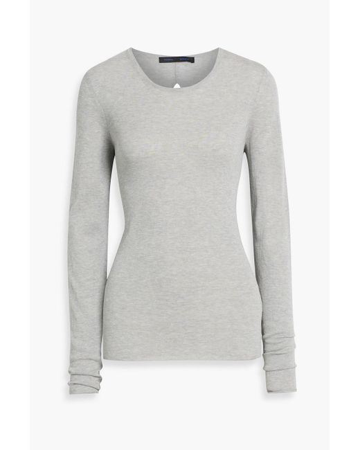 Proenza Schouler Gray Tina Cutout Cotton And Silk-Blend Sweater